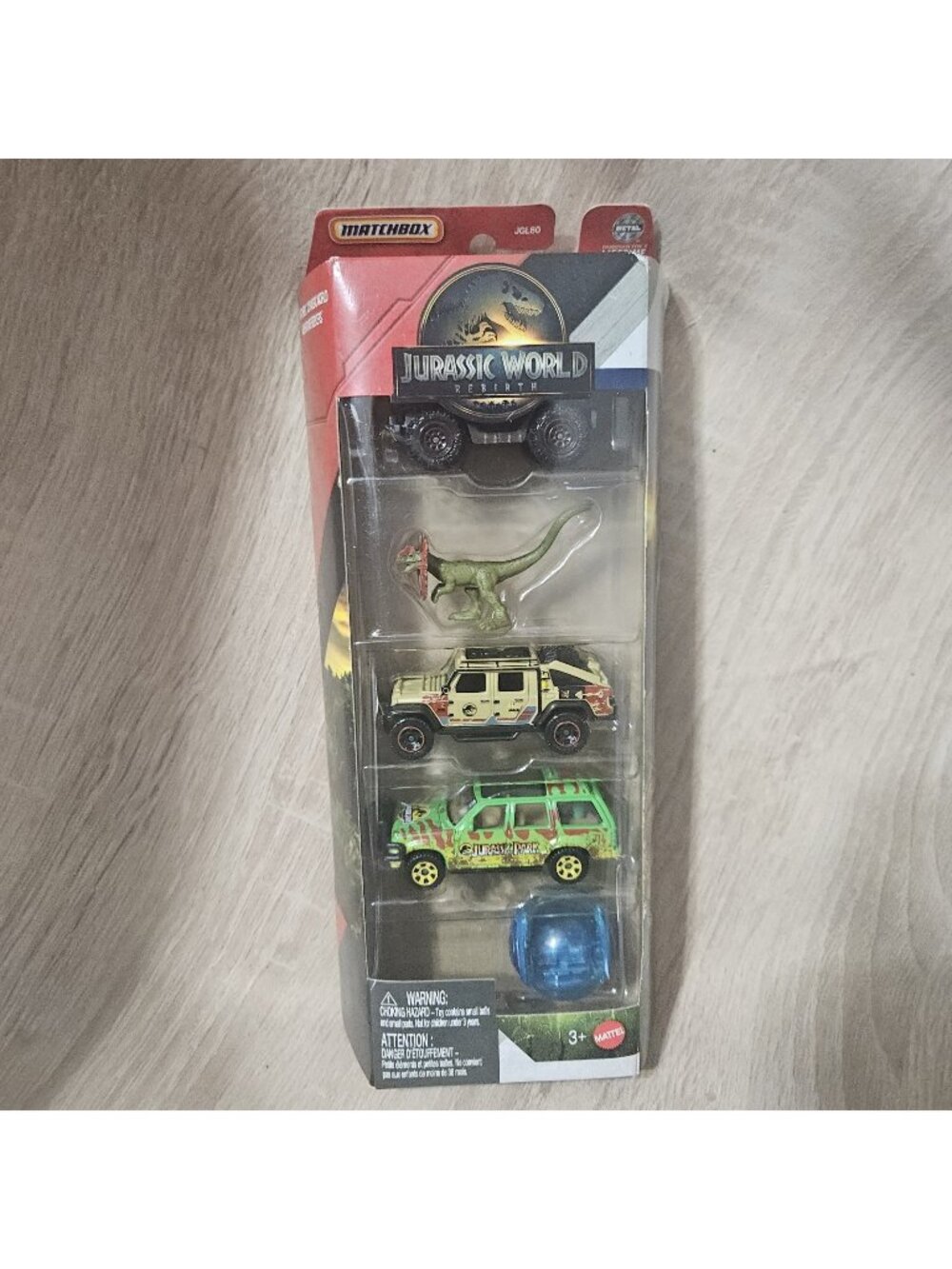 MATCHBOX JURASSIC WORLD Rebirth 5-Pack Diecast Vehicle Set Truck Dinosaur New ##